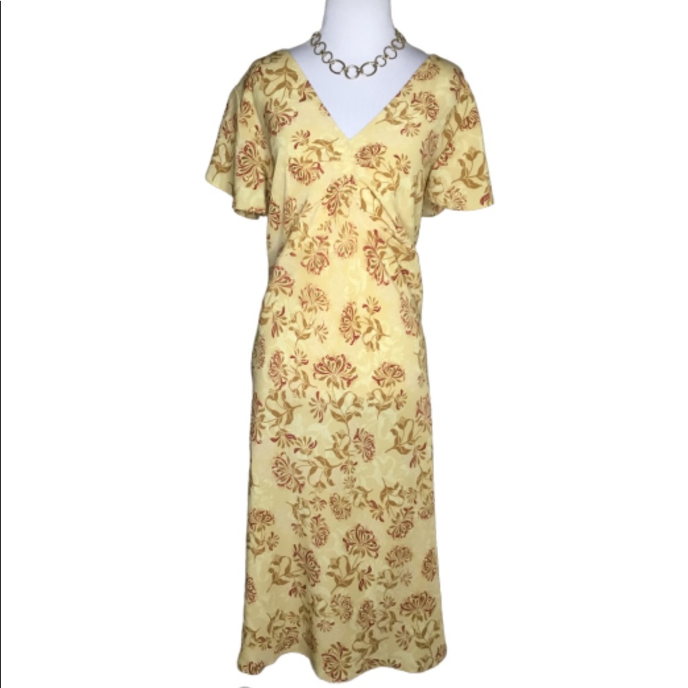 Millennium Gold & Burgundy Floral Maxi Dress 14
